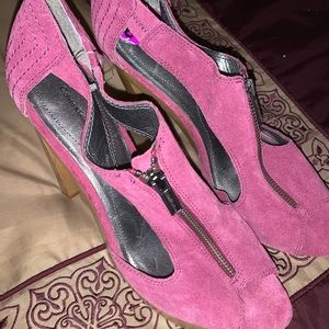 Calvin Klein suede open toe heels sandals